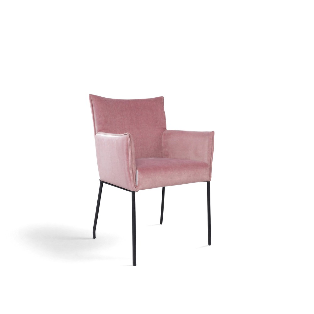 Sessel 'Dion' - Samt/Rosa