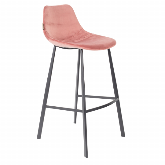 Barhocker 'Franky' - Pink / Samt