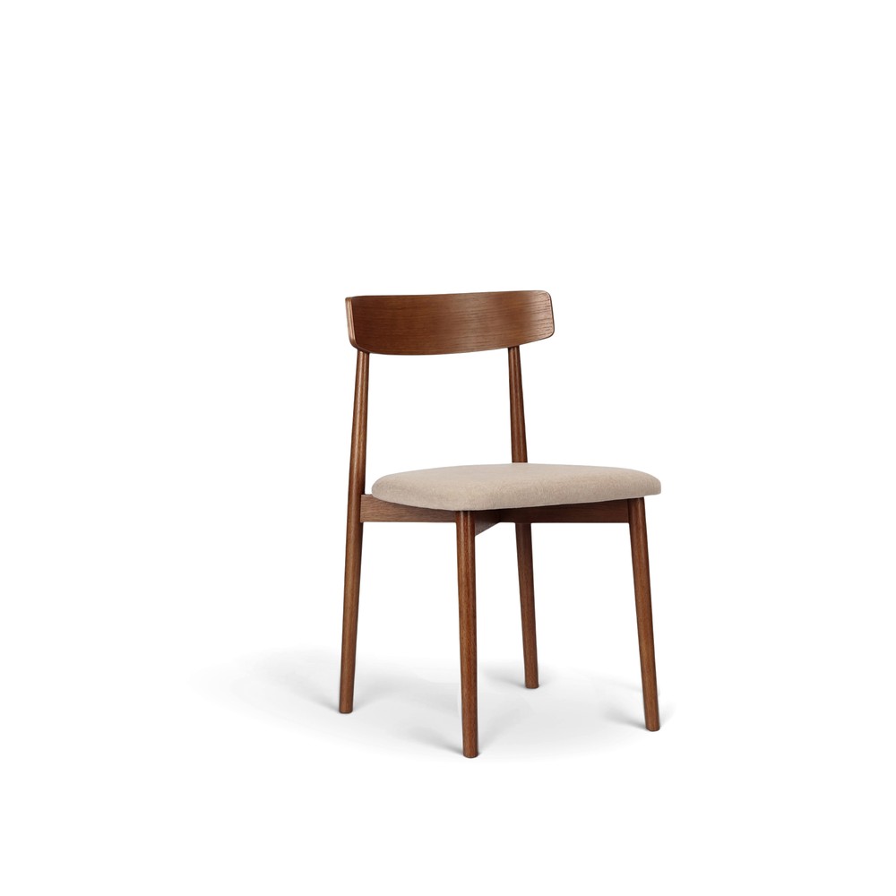 Stuhl 'Ystad' - Nussbaum/beige
