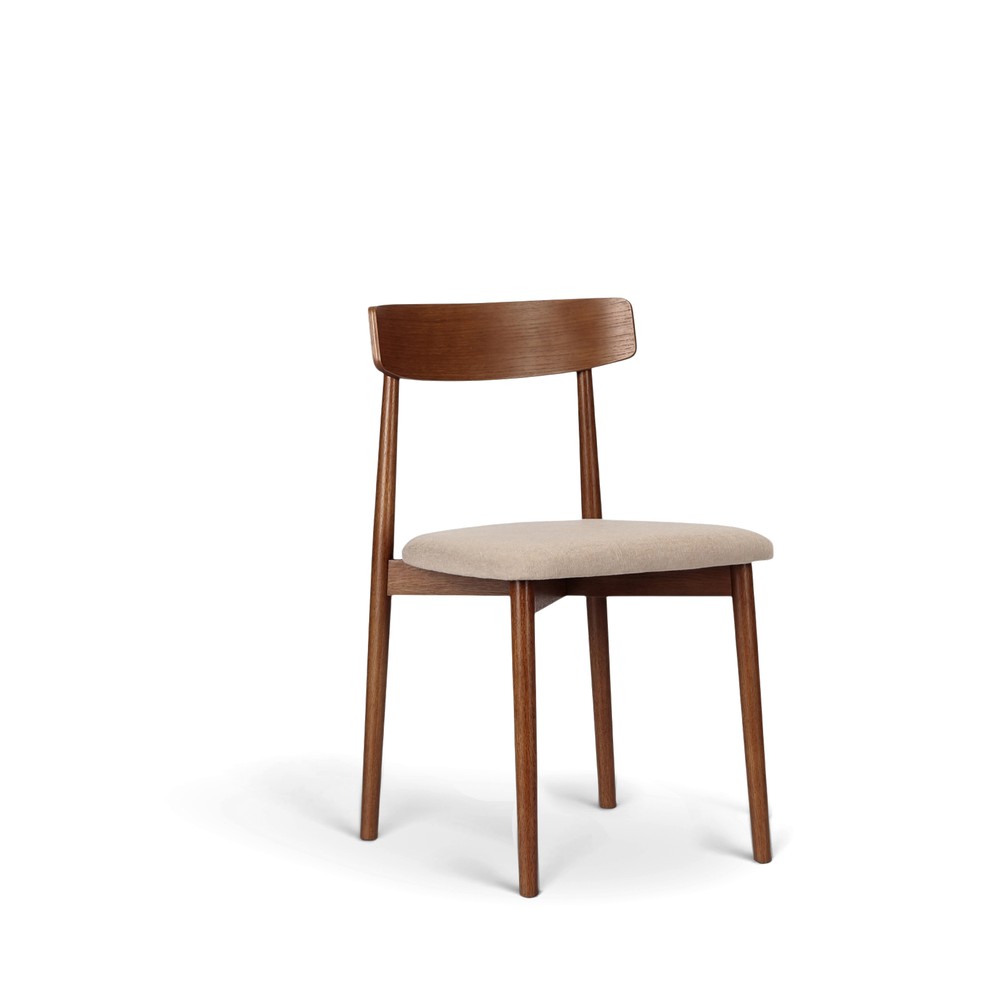 Stuhl 'Ystad' - Nussbaum/beige