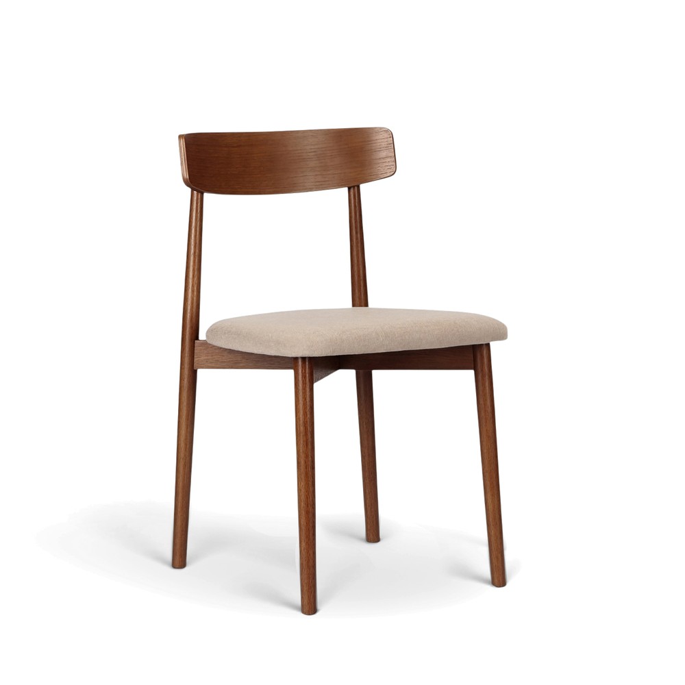 Stuhl 'Ystad' - Nussbaum/beige