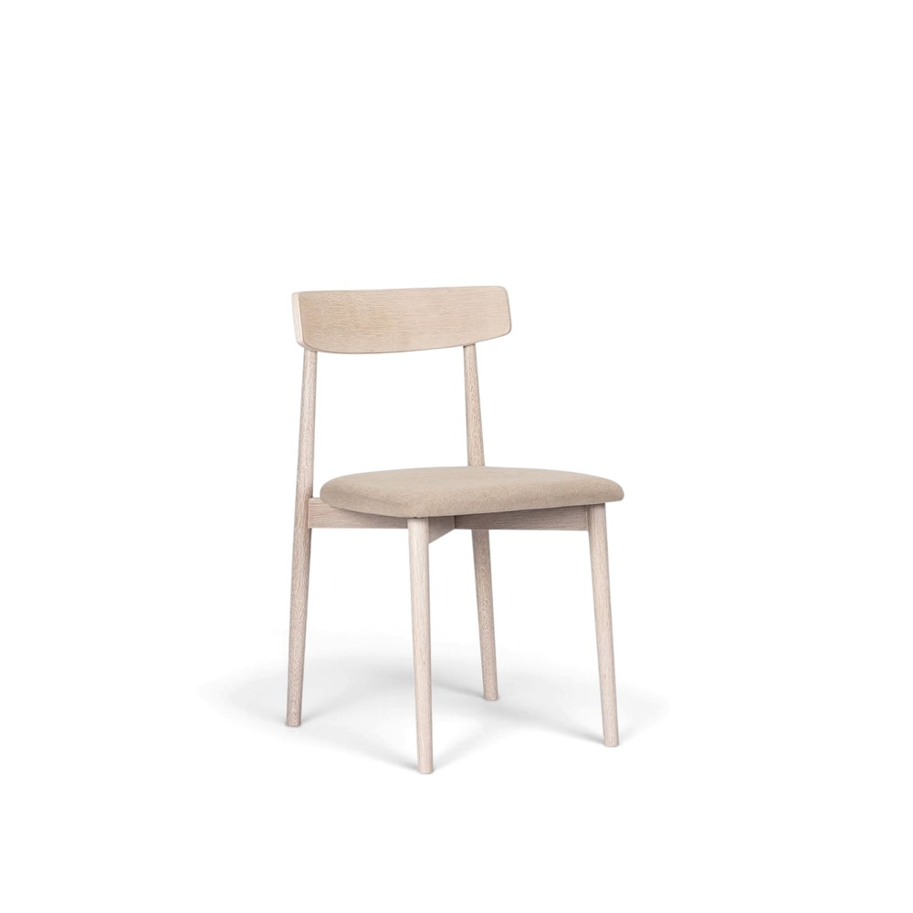 Stuhl 'Ystad' - Weiss eiche/Beige