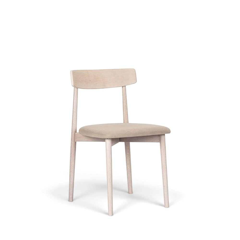 Stuhl 'Ystad' - Weiss eiche/Beige