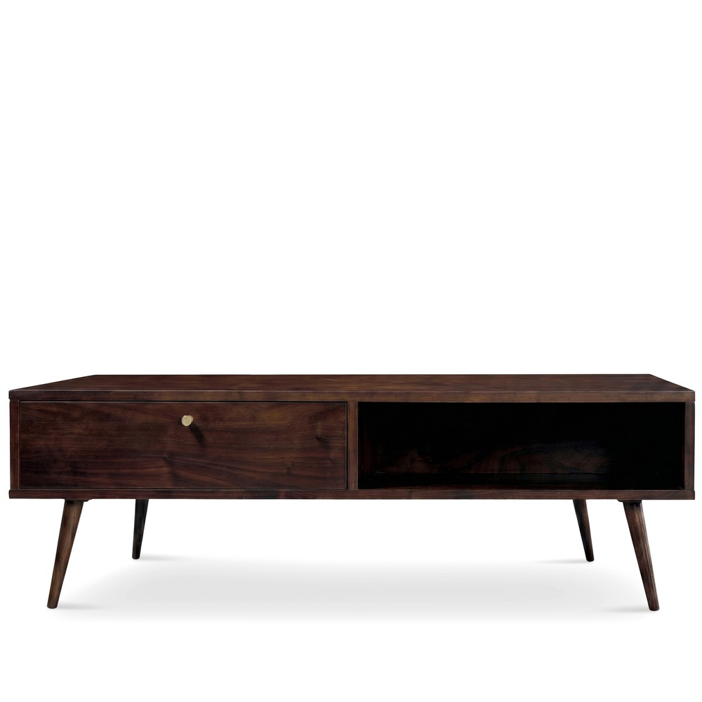 Couchtisch 'Prime' - Nussbaum/Messing