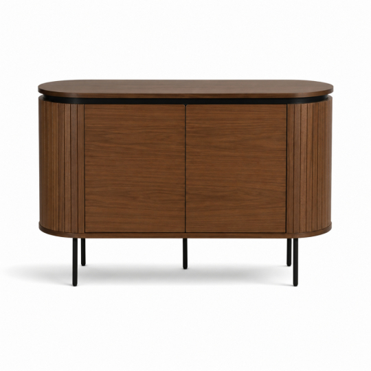 Sideboard 'Kärra' - Walnuss/Schwarz