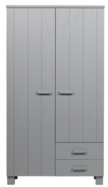 Kleiderschrank 'Dennis' mit Schubladen - Betongrau