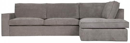 Ecksofa 'Thomas' - Gerippt Grau