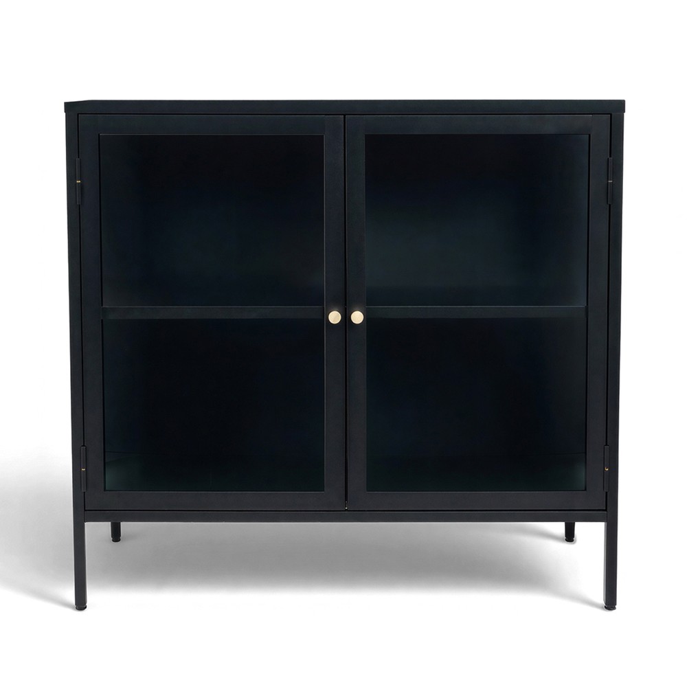 Sideboard 'Hagavik' 2 Sektionen - Schwarz/Messing