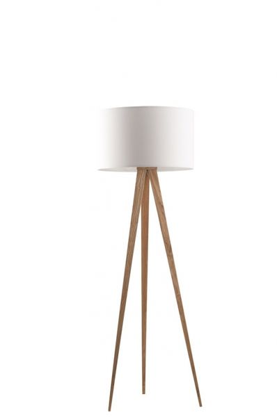 Stehlampe Stativ - Holz und Weiß