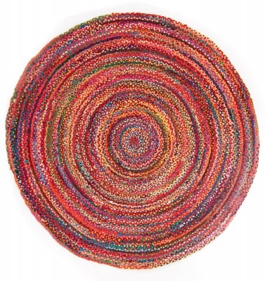 Runder Teppich 'Flätan' 120cm - Mehrfarbig