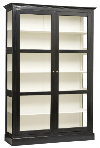Vitrine 'Classic' - Schwarz/Weiß L