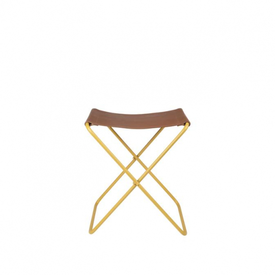 Klapphocker 'Nola' - Leder/Messing