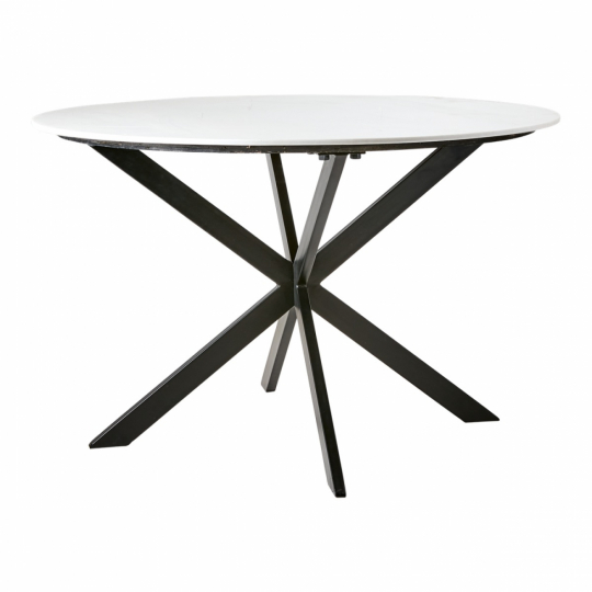 Esstisch 'Milan' ca. 120cm - Weiß/Schwarz