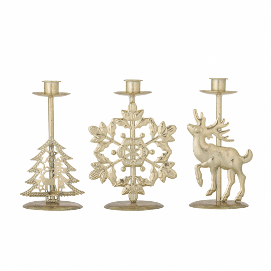 Kerzenständer 'Sauda' 3er-Pack - Gold