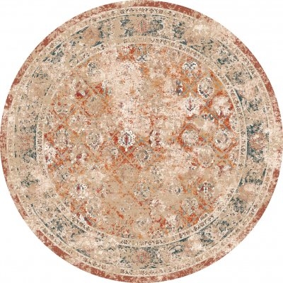 Runder Teppich 'Douz' 120cm - Rot/Mehrfarbig