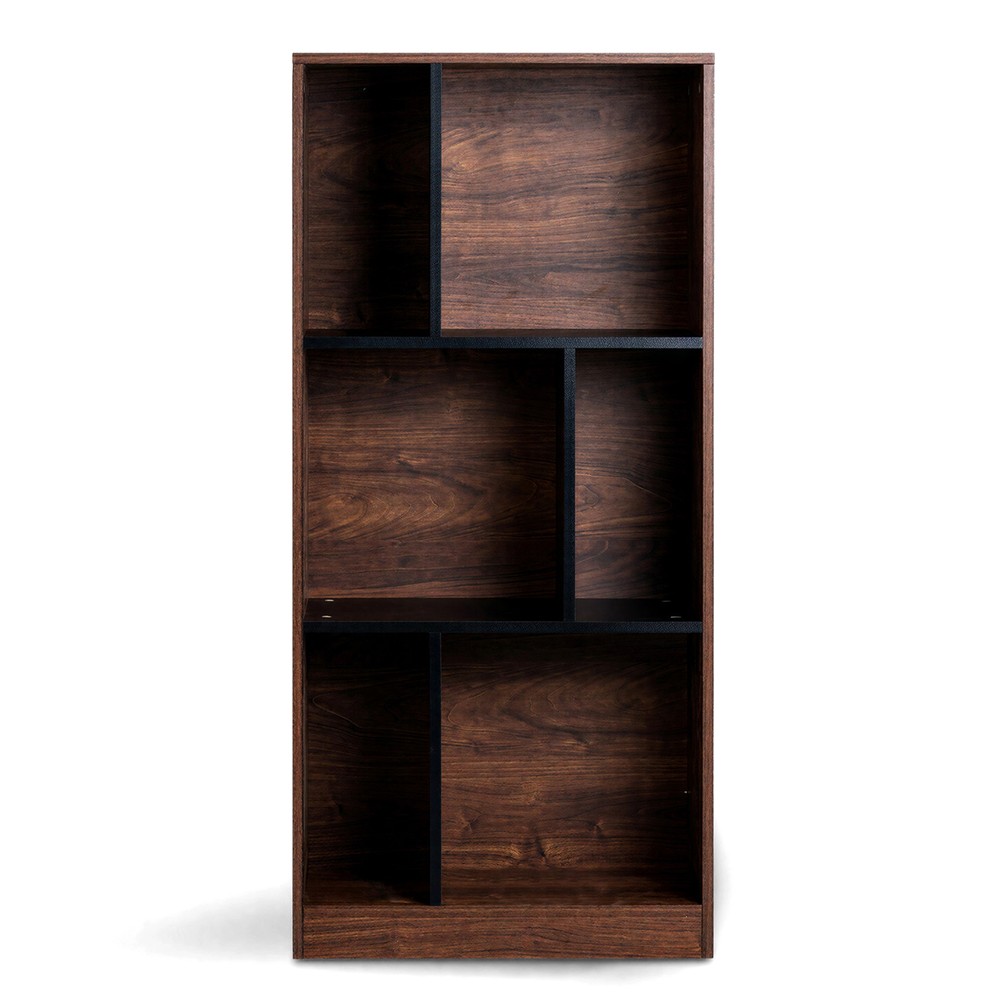 Bücherregal 'Colin' 60x129 - Walnuss/Schwarz