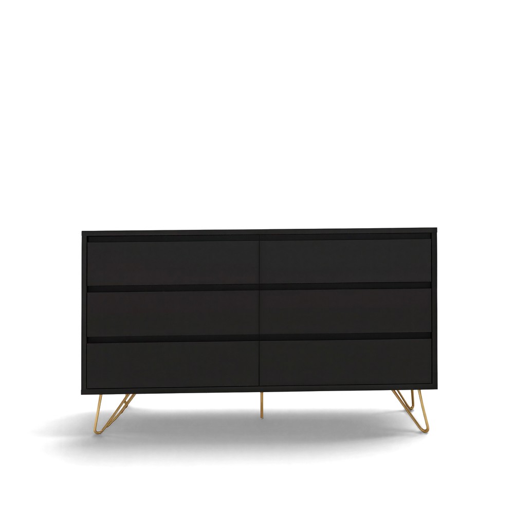 Kommode 'Elle' 120x70 - Schwarz/Kupfer