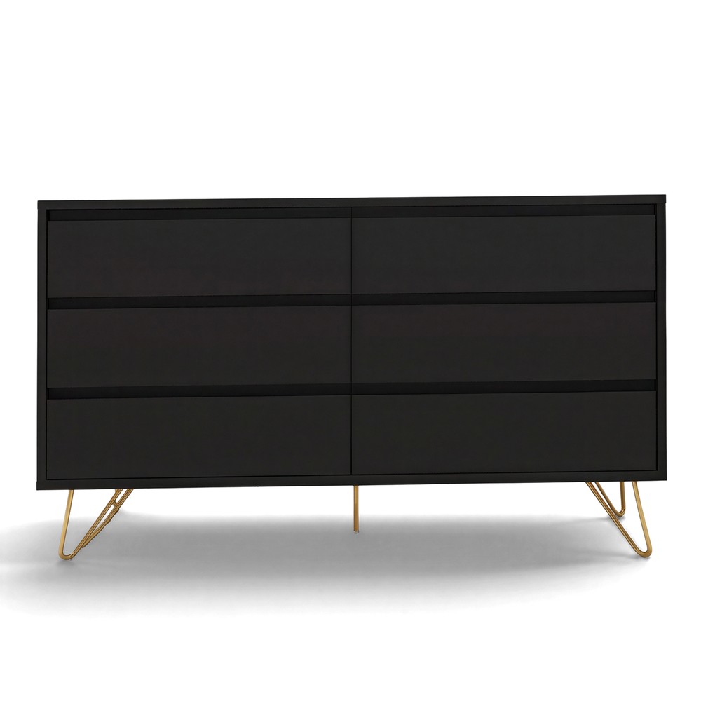 Kommode 'Elle' 120x70 - Schwarz/Kupfer