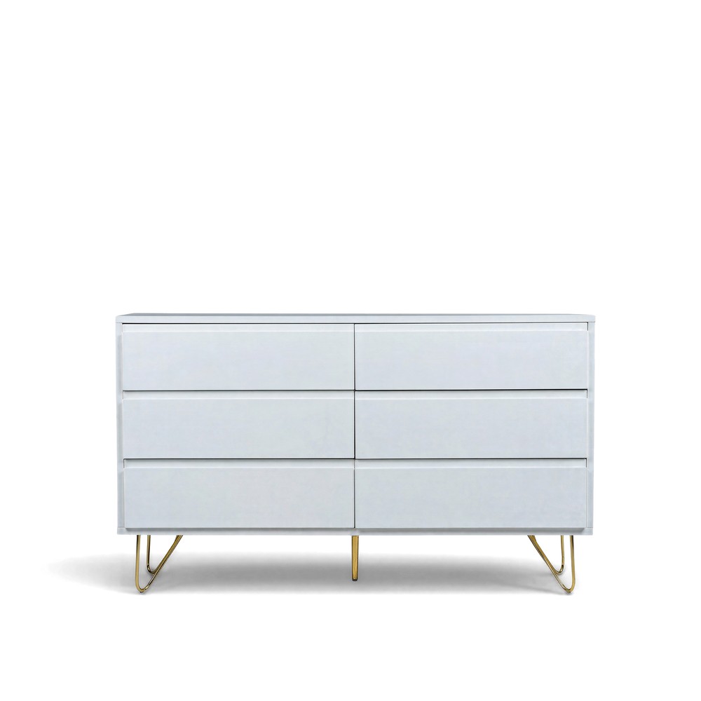 Kommode 'Elle' 120x70 - Weiß/Kupfer