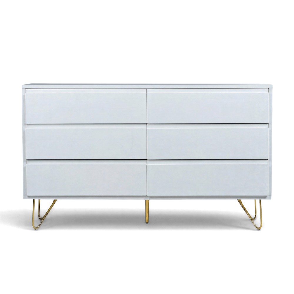 Kommode 'Elle' 120x70 - Weiß/Kupfer