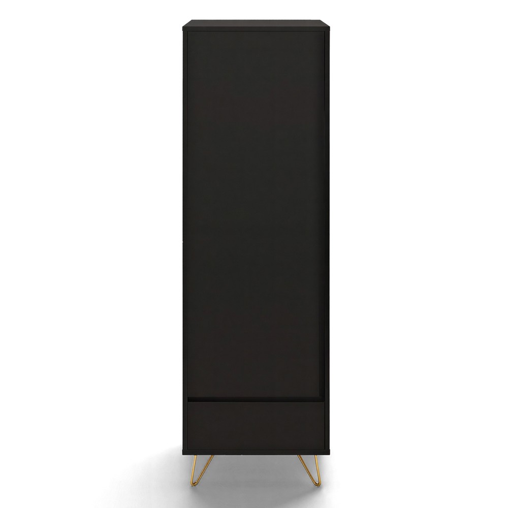Kleiderschrank 'Elle' - Schwarz/Kupfer