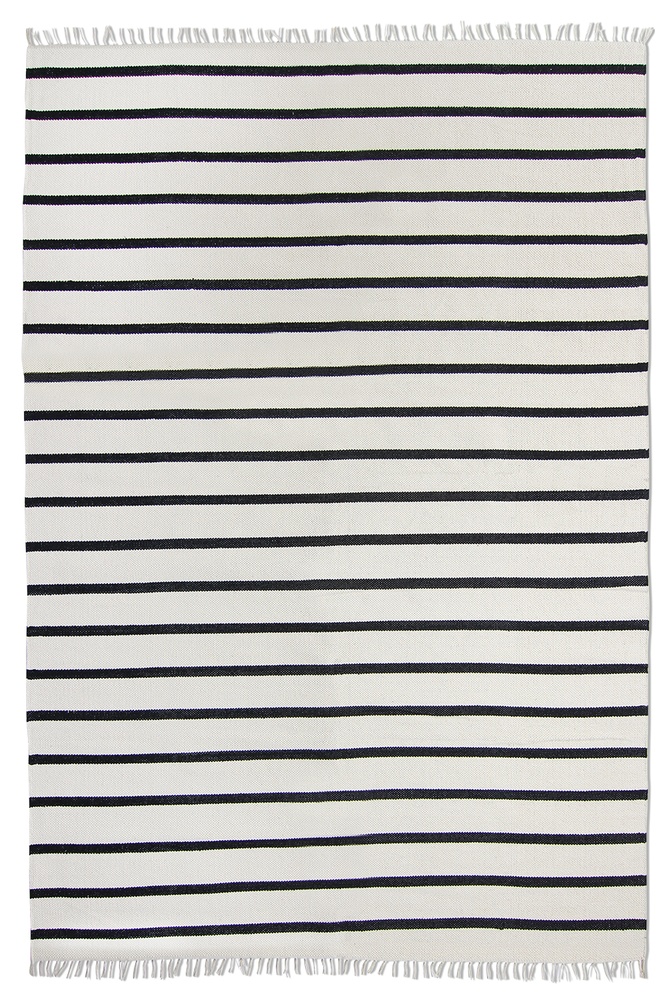 Baumwollteppich 'Helle' - Weiß/Schwarz