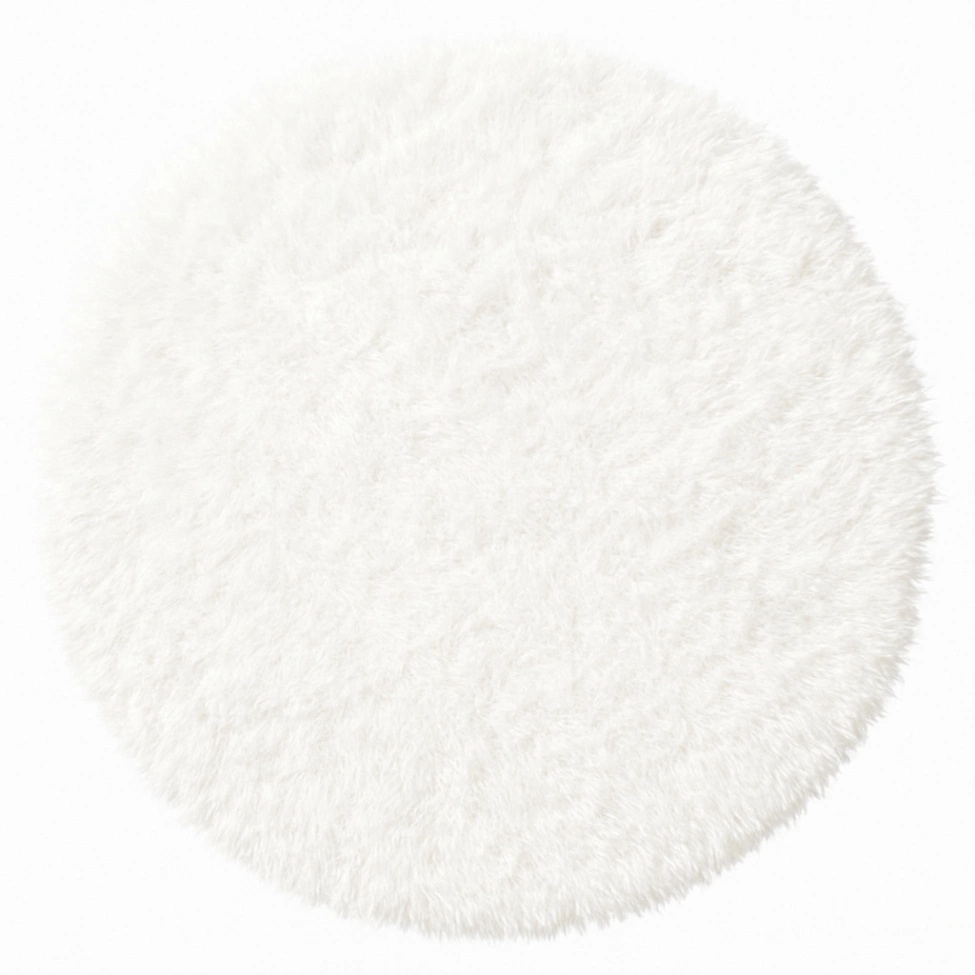 Runder Hochflor-Teppich 'Janjira' - Weiß