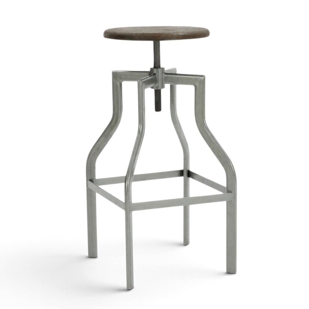 Barhocker 'Forshaga' - Silber/Natur