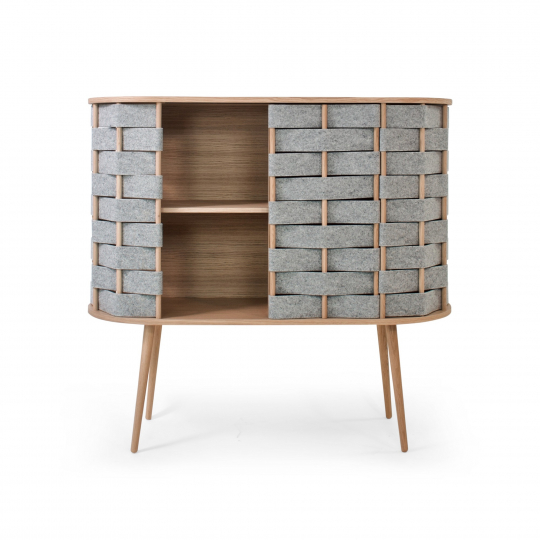 Kommode 'Felt' 120cm - Natur/Grau