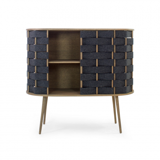 Kommode 'Felt' 120cm - Natur/Dunkelgrau