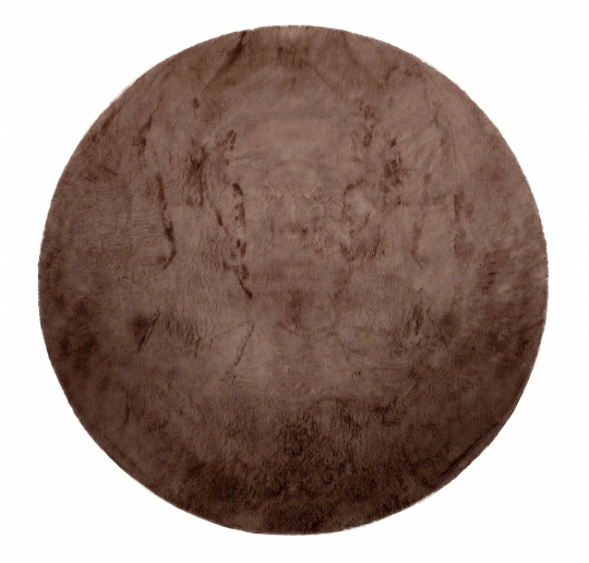 Runder Teppich 'Aranga Super Soft' 80cm – Dunkelbraun