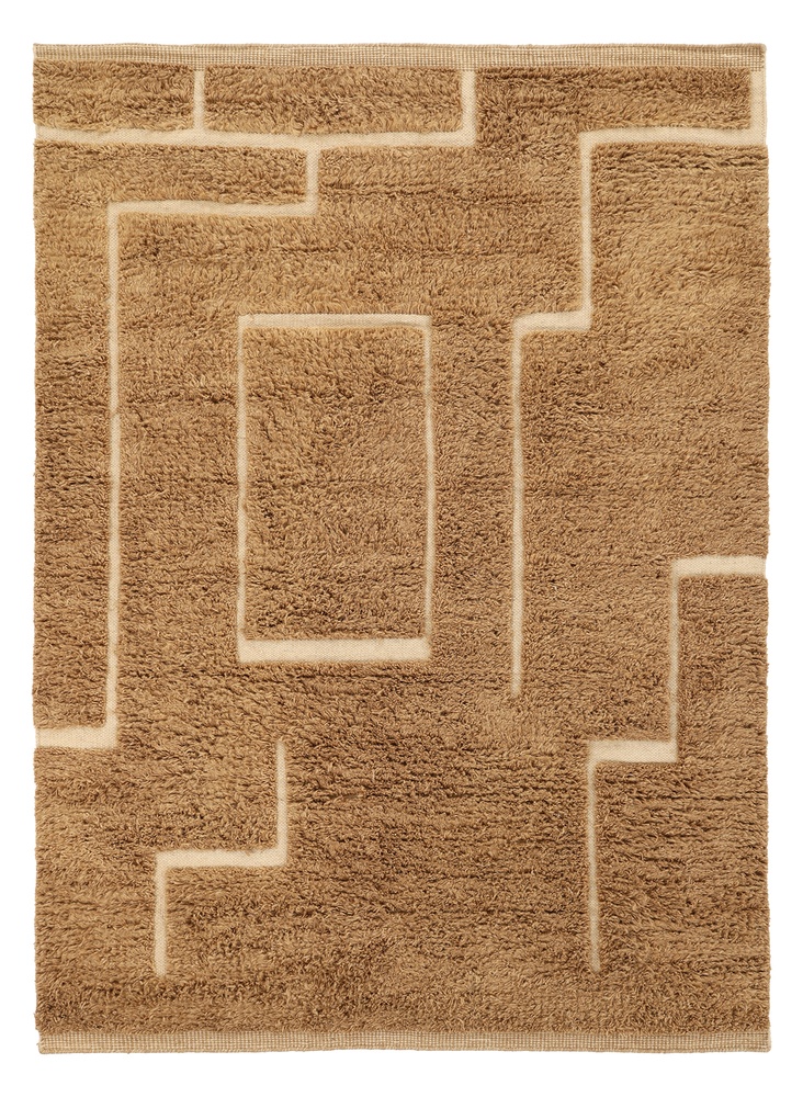 Rya Teppich 'Kiberg Handgewebte Wolle' - Beige