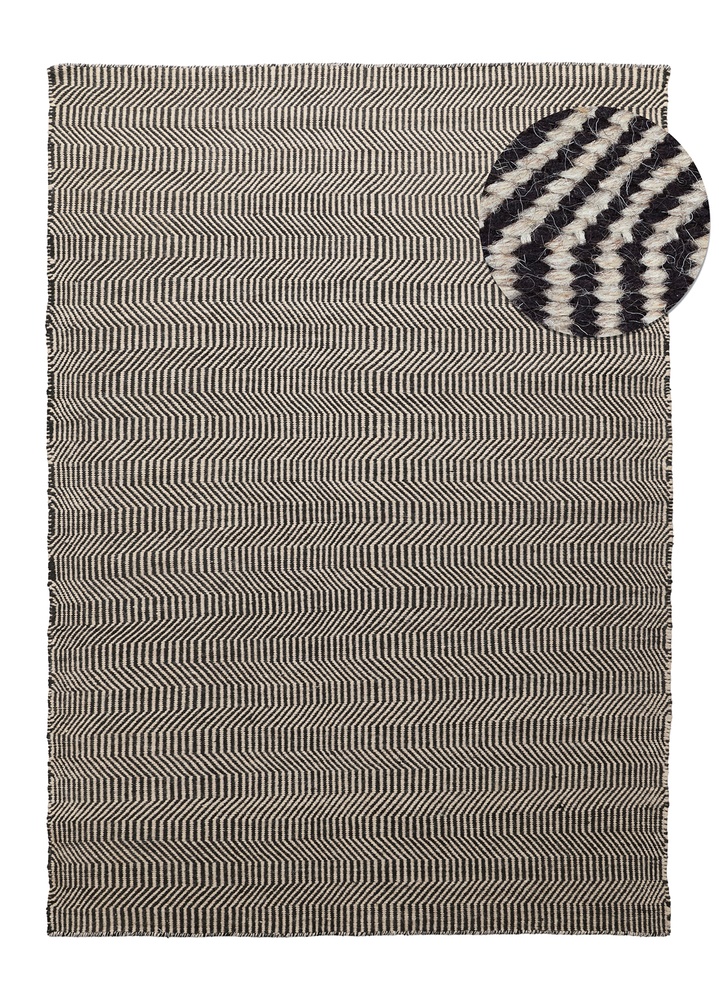 Wollteppich 'Larkana' - Beige/dunkelbraun