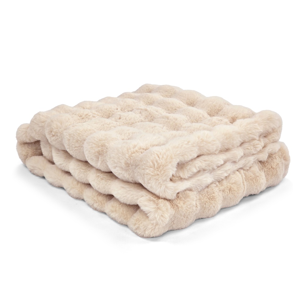 Tagesdecke 'Aranga Bubble Throw' 130 x 170 cm – Beige