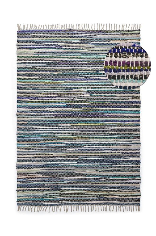 Flickenteppich 'Home' – Mehrfarbig/Blau