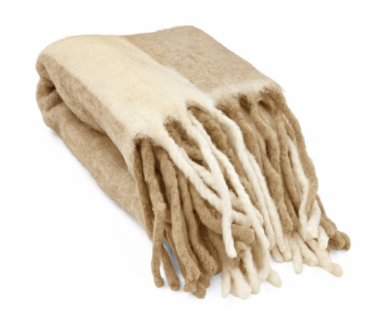 Karostoff 'Beatriz Stripe' 130 x 170 cm – Beige/Weiß