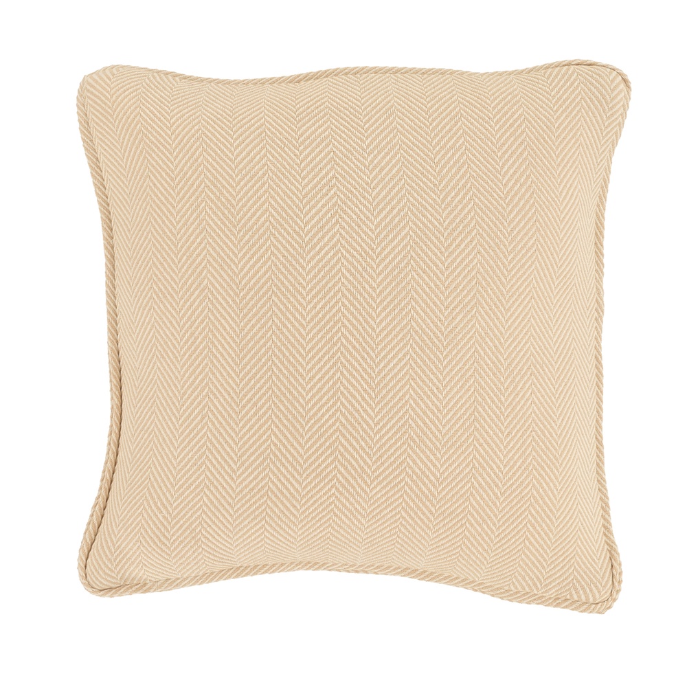 Kissenbezug 'Denisa Fishbone' 45 x 45 cm – Beige/Weiß