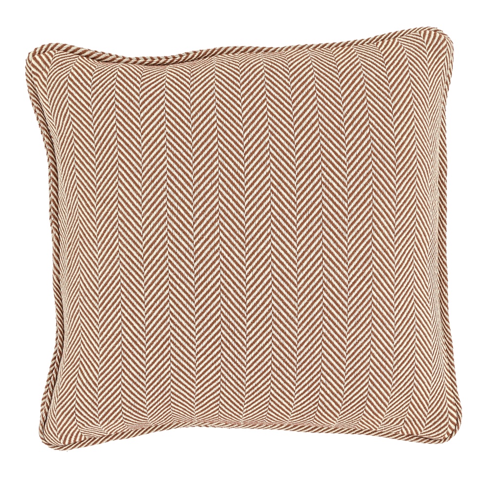 Kissenbezug 'Denisa Fishbone' 45 x 45 cm – Braun/Weiß
