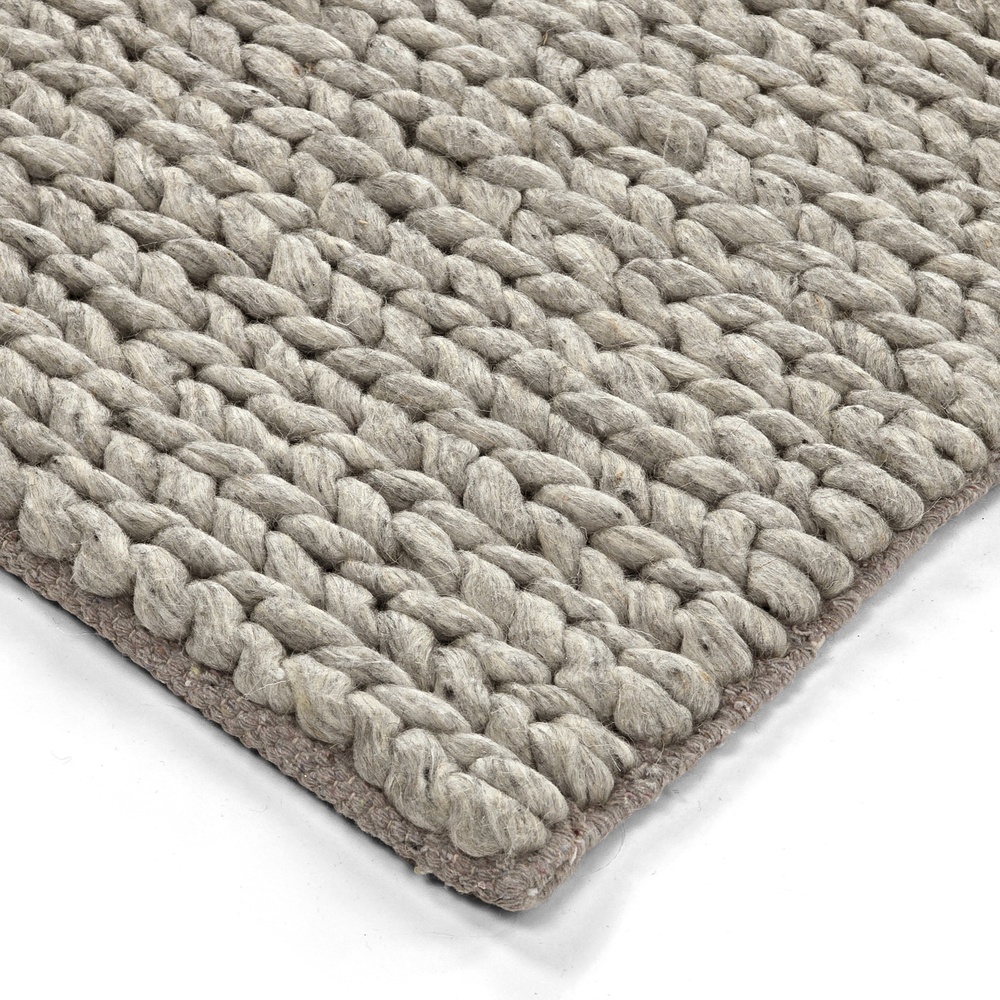 Wollteppich 'Talvia Braided Wool' – Grau