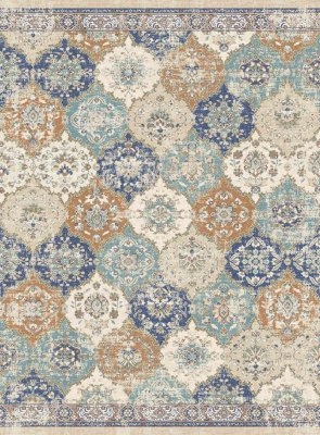Wilton-Teppich 'Bohemia' 290x390cm – Blau/Mehrfarbig