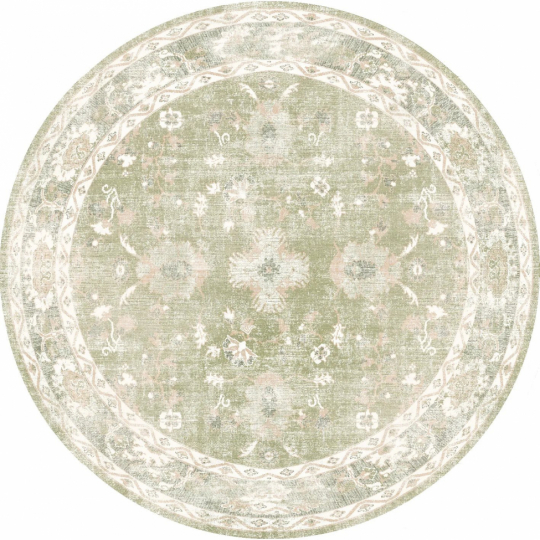Runder Teppich 'Gombalia' 120cm - Hellgrün