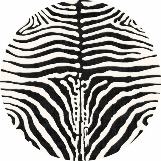 Runder Teppich 'Zebra' 240cm - Schwarz/Weiß