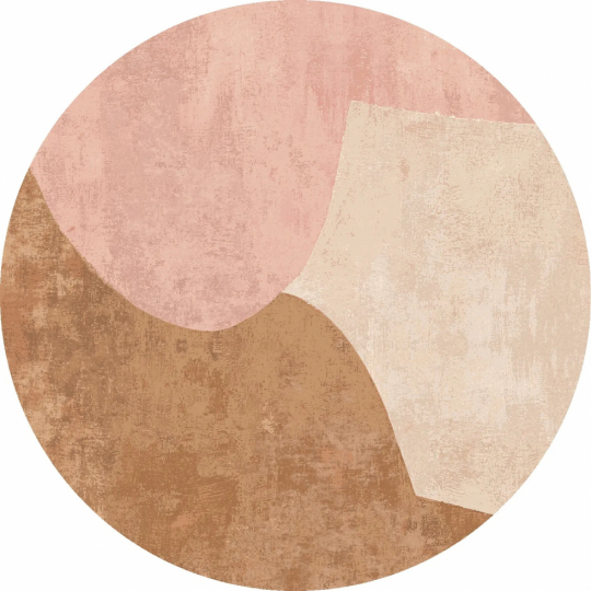 Runder Teppich 'Lazio' 290cm - Beige/Rosa