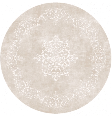 Runder Teppich 'Santi' 200cm - Beige/Weiß