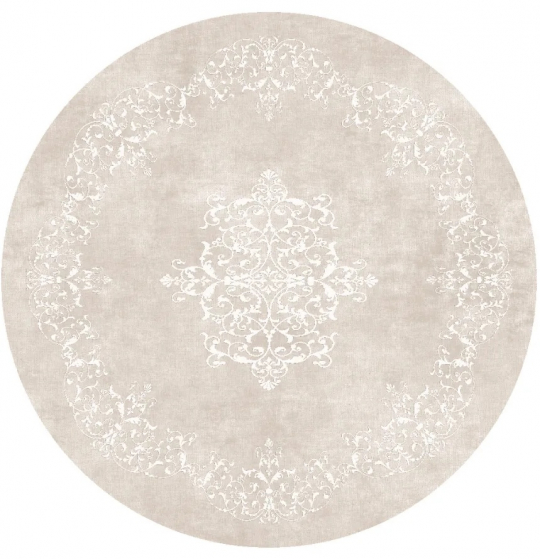 Runder Teppich 'Santi' 200cm - Beige/Weiß