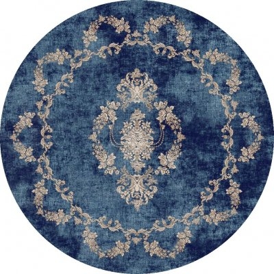 Runder Teppich 'Taknis' 160cm– Blau