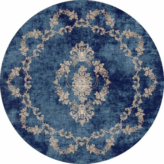 Runder Teppich 'Taknis' 240cm - Blau