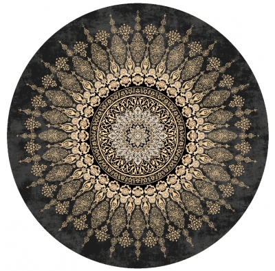 Runder Teppich 'Sandrigo' 120cm – Schwarz/Gold