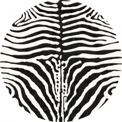 Runder Teppich 'Zebra' 290cm - Schwarz/Weiß