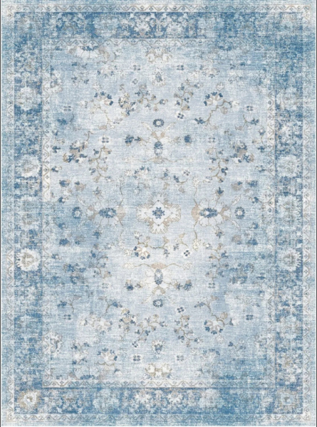 Wilton-Teppich 'Gombalia' 80x250 cm – Hellblau